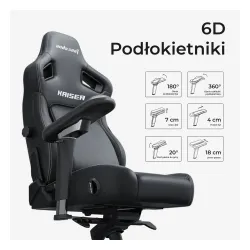 Fotel Anda Seat Kaiser 4 V2 XL Gamingowy do 150kg Skóra ECO Czarny