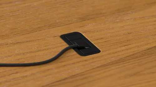 Biurko Endorfy Atlas L Electric Dark Wood 150cm Regulacja wysokości Ciemne drewno