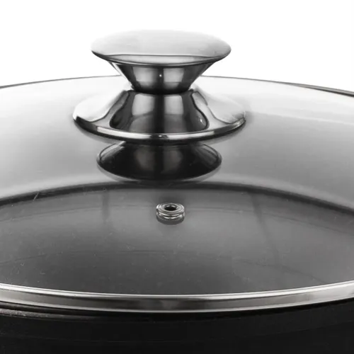 Garnek aluminiowy z pokrywką GRANDE CZARNY 7 l