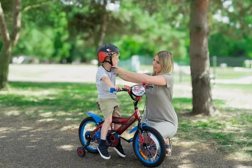 Rower dziecięcy HUFFY Spider-Man 16 cali dla chłopca Czerwony