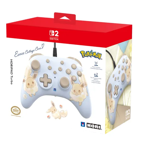 Pad Hori HORIPAD Turbo Eevee Cottage Core do Nintendo Switch 2 Przewodowy