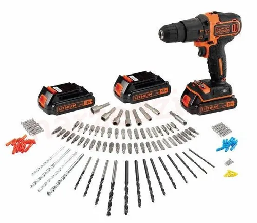 120 BlackDecker Aksesuarlı Darbeli Matkap BDCHD181B3A