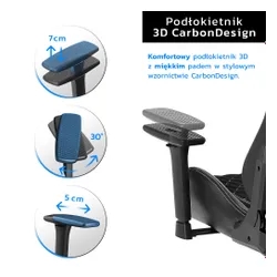 Fotel GAMVIS Phantom Large Pikowany Czarny (złote elementy)