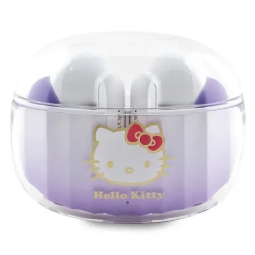 Słuchawki bezprzewodowe Hello Kitty True Wireless Kitty Head Logo Dokanałowe Bluetooth 5.3 Fioletowy