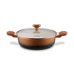 Patelnia głęboka na indukcję krótkie uchwyty Starke Pro Texture Copper 28 x 8 cm