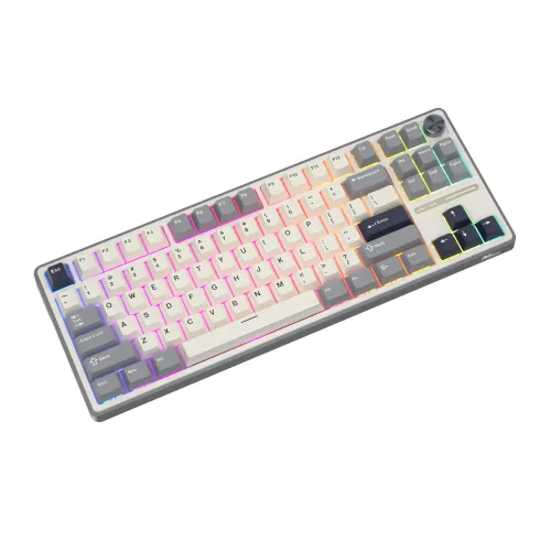 Klawiatura mechaniczna Royal Kludge RK-R87 Pro Half Grey Creamy Switch Biało-Szary