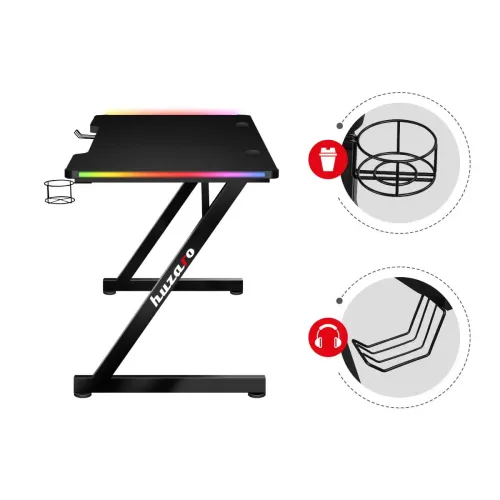 Biurko Huzaro Hero 2.5 RGB LED 120cm Czarny