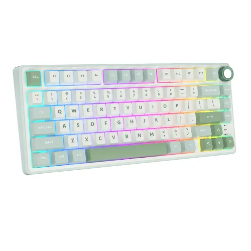 Klawiatura mechaniczna Royal Kludge RK-R75 Sky Cyan Brown Switch Biało-Błękitny