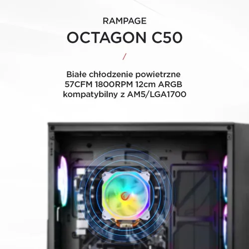 Chłodzenie CPU RAMPAGE Octagon C50 ARGB