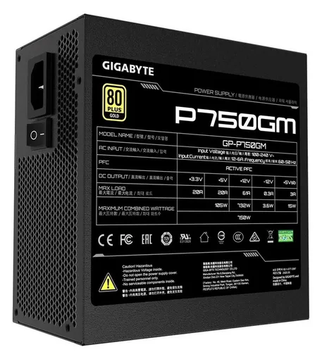Zasilacz GIGABYTE P750GM 750W 80 Plus Gold
