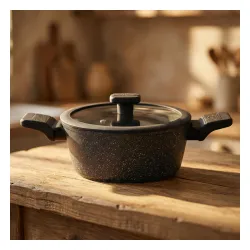 Garnek aluminiowy z pokrywką STARKE PRO CERES MARBLE 1,2 l