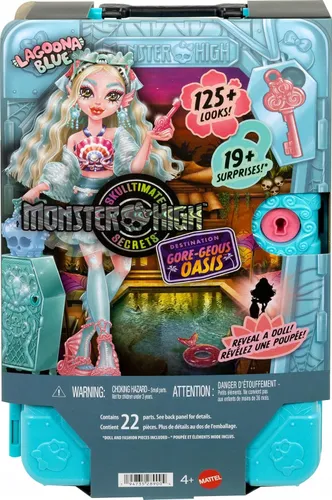 LALKA MONSTER HIGH STRASZYSEKRETY S7 Lagoona Blue wakacje zestaw z walizką
