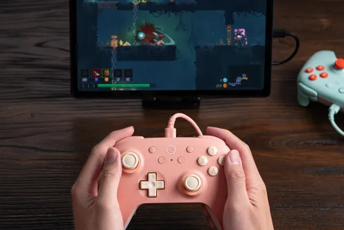 Pad 8BitDo Ultimate 2C Wired Controller do PC, Android Przewodowy Brzoskwiniowy