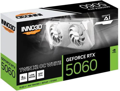 Karta graficzna Inno3D GeForce RTX 5060 Twin X2 OC White 8GB GDDR7 128bit DLSS 4