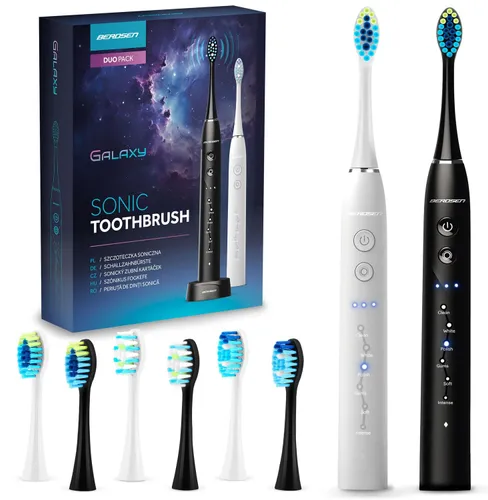 Szczoteczka soniczna BERDSEN Galaxy Duo (2 sztuki) Czarny i Biały