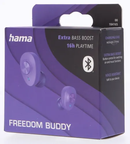 Słuchawki bezprzewodowe Hama Freedom Buddy Dokanałowe Bluetooth 5.3 Fioletowy