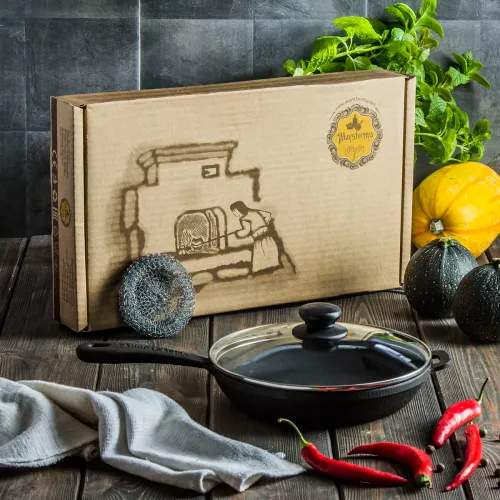 Patelnia żeliwna z pokrywką MAYSTERNYA IRON 24 cm