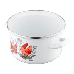 Garnek emaliowany z pokrywką EMALIA POLSKA PLESZEW RUBINKA 2,6 l