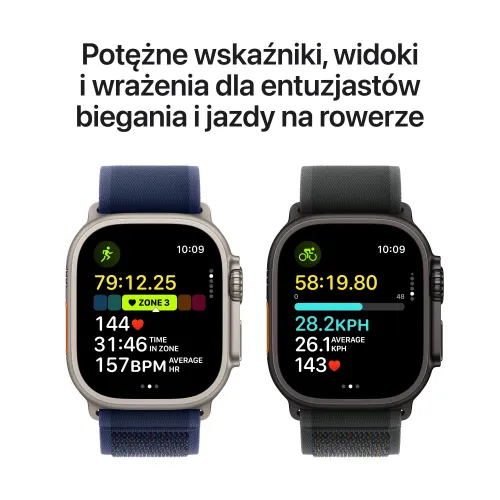 Apple Watch Ultra 2 GPS + Cellular 49mm koperta tytanowa (czarny) + bransoleta mediolańska z tytanu rozmiar L (czarny) (Stan Doskonały)
