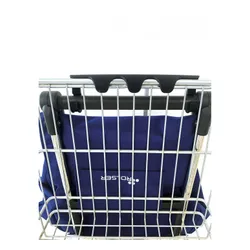 Coș De Cumpărături 2 Large Wheels Folding Rolser I-Max Tweed-Dark Blue