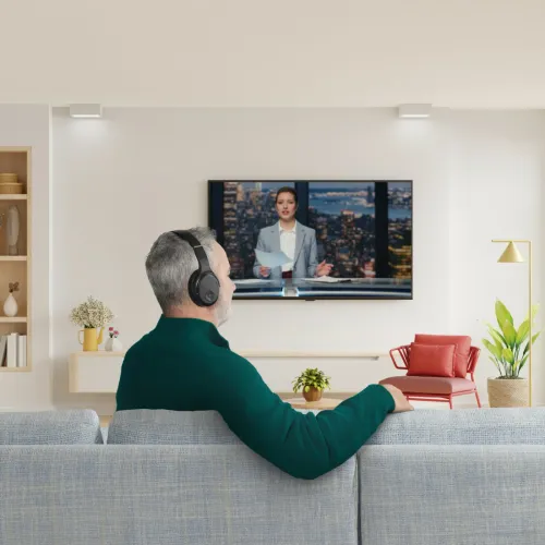 Słuchawki bezprzewodowe Hama 00221847 TV Headphones Dongle Nauszne 2.4 GHz Dongle + Bluetooth 5.3 Czarny