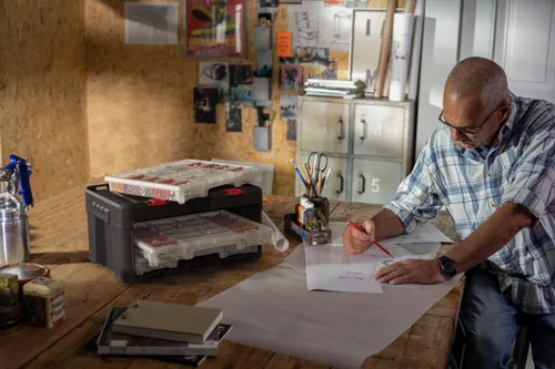 Skrzynka narzędziowa z 3 organizerami KETER Stack'N'Roll