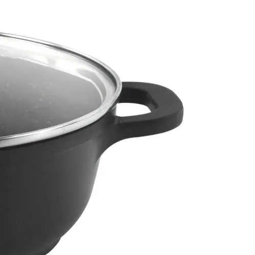 Patelnia granitowa nieprzywierająca z pokrywką GRANDE GRANITE PAN 24 cm