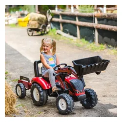 Traktor Na Pedały Dla Dzieci 3-6 Lat Do 50Kg Falk Valtra Przyczepa Łyżka Klakson