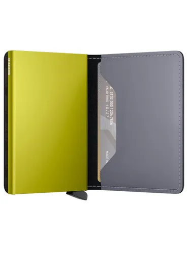 Portfel ochrona RFID Secrid Slimwallet Matte - grey / lime