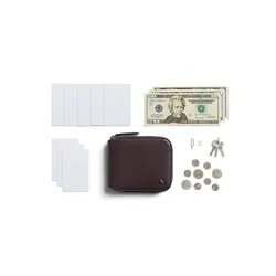 Bellroy leather Zip Wallet RFID - глубокий сливовый