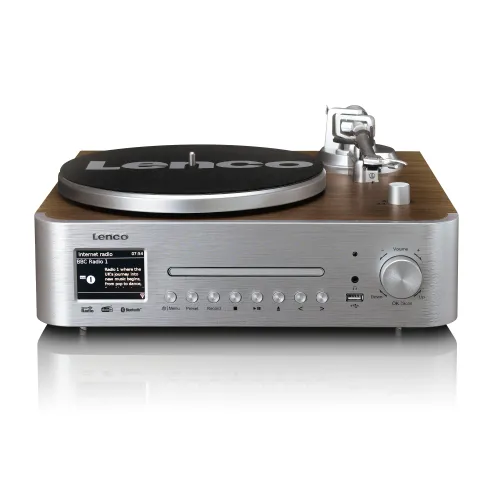 Gramofon Lenco MC-860WDSI Automatyczny Napęd paskowy Przedwzmacniacz Bluetooth Czarny