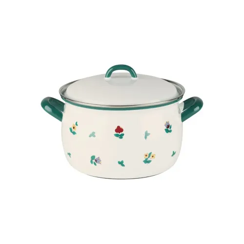 RIESS Country Gmundner Streublumen 1,5 l - garnek emaliowany z pokrywką