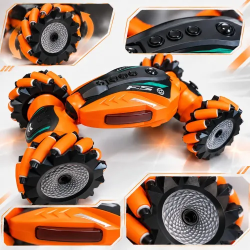 Samochód zdalnie sterowany rc ręką gesty ledy dym auto 4x4 stunt car 360°