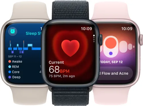 Apple Watch 9 GPS 45mm koperta z aluminium (północ) + pasek sportowy S/M (północ) (CPO)