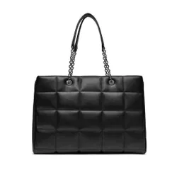 Calvin Klein Square Quilt Chain Shopper Handbag K60K612019 Черный