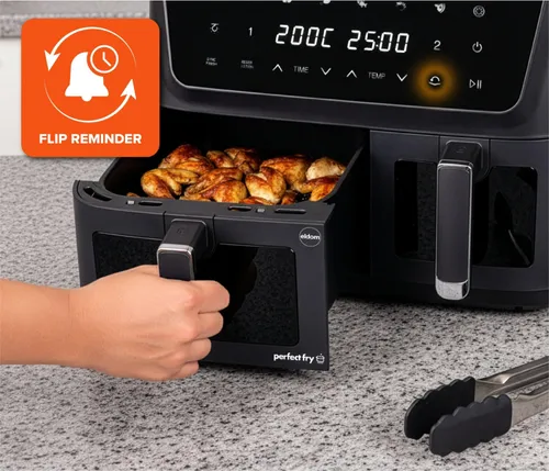 Air Fryer Frytkownica beztłuszczowa ELDOM FR220 Dualo 11l z podwójnym koszem i okienkiem do obserwacji postępów gotowania