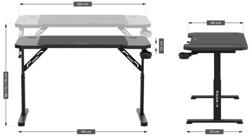 Biurko gamingowe HUZARO Hero 2.6 Czarny