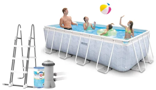 Basen ogrodowy stelażowy Chevron Prism Frame Rectangular 400x200x100 cm INTEX 26780 NP