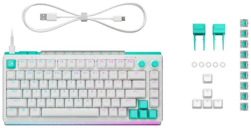 Klawiatura gamingowa Logitech G512 X 75 przewodowa magnetyczno-mechaniczna podświetlana biała