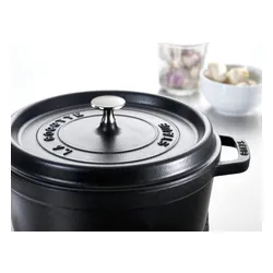 STAUB La Cocotte 3,8 l czarny - garnek żeliwny z pokrywką