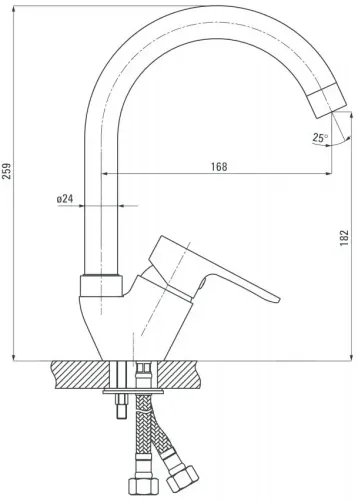 Bateria Deante Chaber BGC 062M Chrom Mosiądz