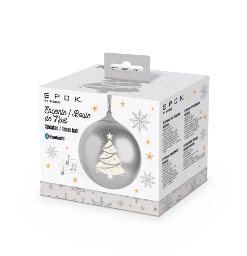 Głośnik Bluetooth BigBen XMASBALLSILV Świecąca bombka świąteczna Srebrna