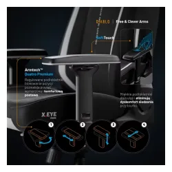 Fotel Diablo Chairs X.Eye Prime, Normal Size, Burned Black Gamingowy do 140kg Czarny