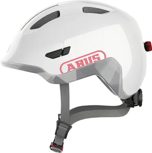 Kask rowerowy ABUS Smiley 3.0 Ace LED Shiny Biało-szary dla Dzieci (rozmiar M)