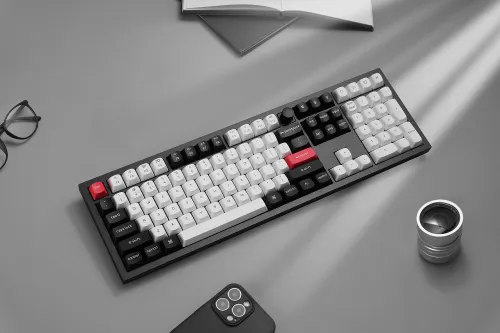 Klawiatura KEYCHRON Q6 HE Wireless Switch Gateron Double-Rail Magnetic Nebula Czarno-biało-czerwony