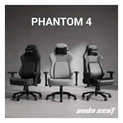 Fotel Anda Seat Phantom 4 L Gray Fabric Gamingowy do 100kg Tkanina Szary