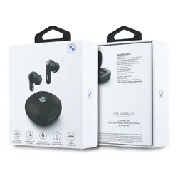 Słuchawki dokanałowe BMW Leather Metal Logo ANC Czarny