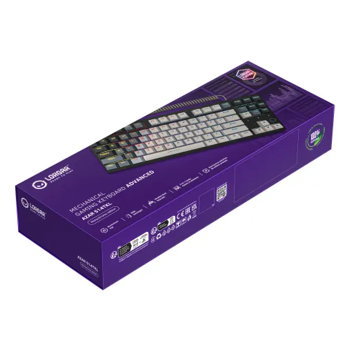 Klawiatura mechaniczna Lorgar Azar 514 TKL RGB Biało-czarny
