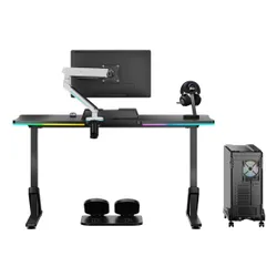 Biurko gamingowe ULTRADESK Iron RGB Czarny