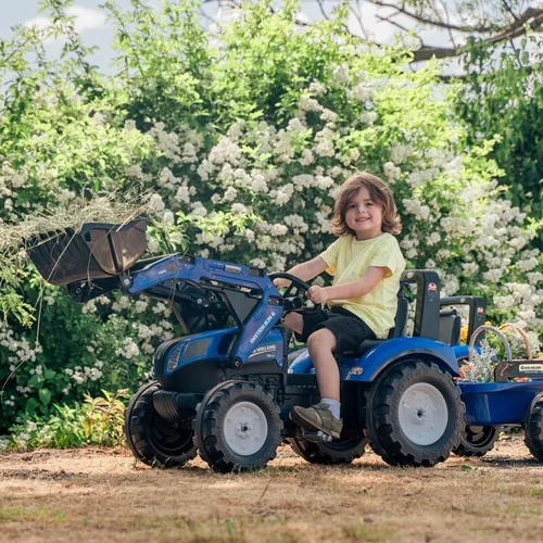 Falk Traktor Na Pedały New Holland T8 Z Łyżką I Przyczepą 3-7 Lat